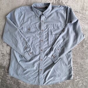 Ridgecut Toughwear Work Shirt Mens XLT Blue Button Up Utility Workwear Outdoor